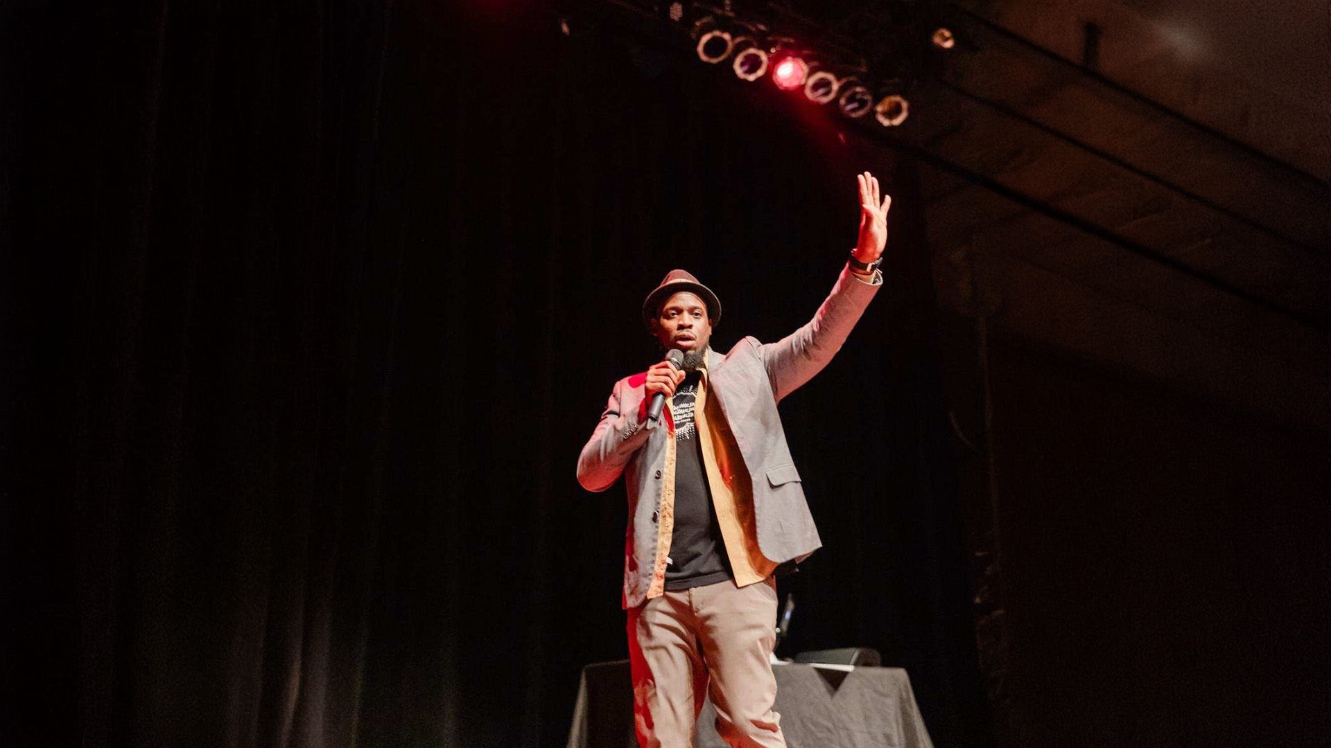 G Dash Jones hosting on stage